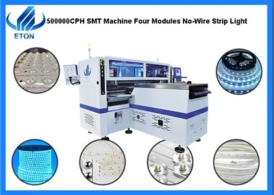500000CPH SMT Maskin fyra moduler Heads No-Wire Strip Light